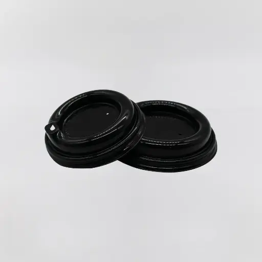 [90PLB] 90mm black lid 12-16oz paper cups